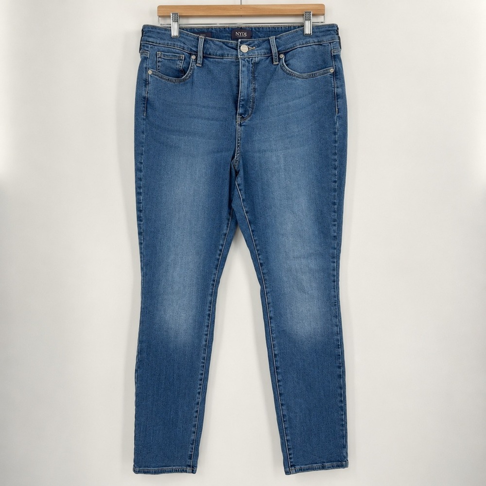 NYDJ Ami Skinny Jeans Womens 14 Blue Denim Lift Tuck Sure Stretch Minimalist